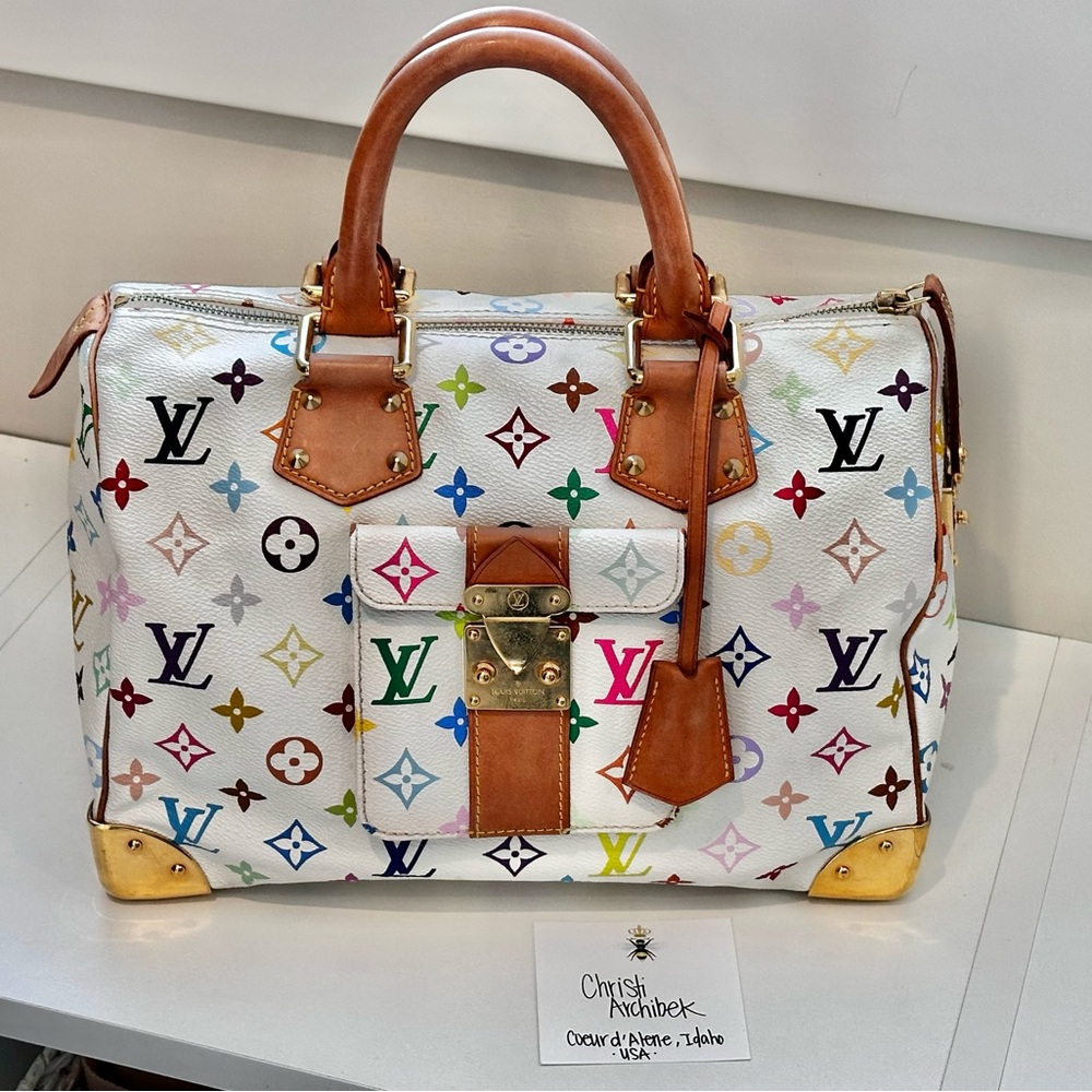 Louis Vuitton Murakami Multicolor Speedy 30 Handbag